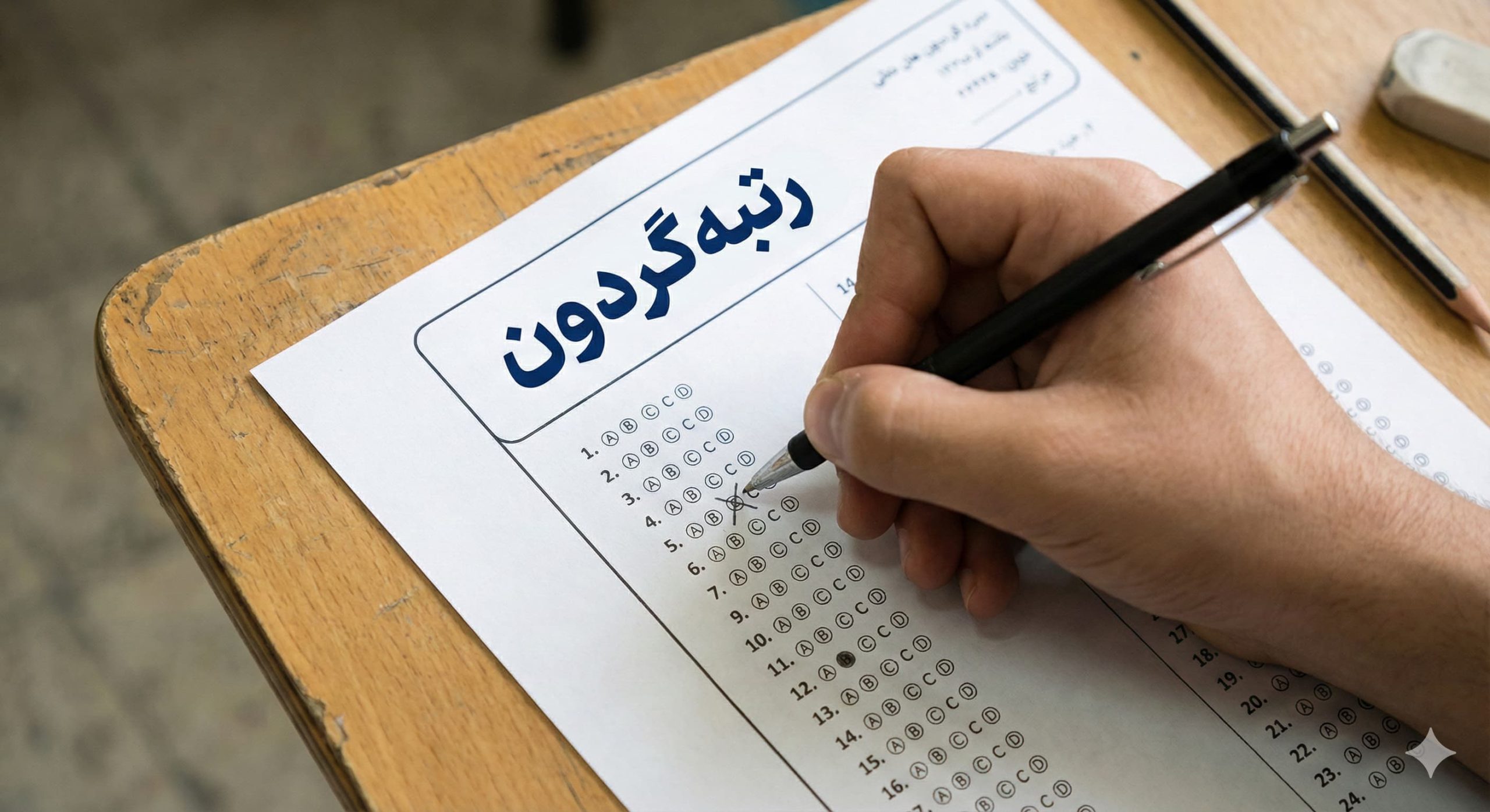 افزایش تراز آزمون با رتبه گردون
